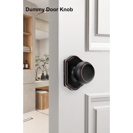 Haidms Oil Rubbed Bronze Dummy Door Knobs Interior, Dummy Interior Door knobs, Bronze Indoor Dummy Doorknobs for Closet or Hall (2 Pack)