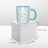 Miowjals Blue Daisy Funny Novelty Ceramic Coffee Cups With Handle,Dishwasher
