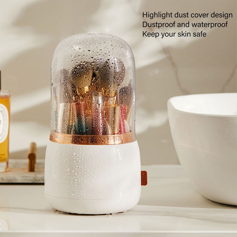 Rotate Dustproof Makeup Brushes Holder Storage 5 Compartments Waterproof Makeup