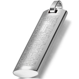 OIDEA Men's Cross Bible Necklace: Bible Prayer Cross Pendant with Wheat Chain Christian Cross Chain Biker Venetian Chain Religious Jewellery Gift for Men Father Friend, Stainless Steel, No Gemstone