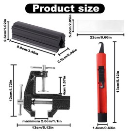 Lyreh Werkzeugset zum Entfernen von Golfgriffen, Golfgriff-Kit zum Neubefestigen, inkl Schraubstockklemme, Einziehbarem Hakenmesser, Doppelseitigem Klebeband, Gummiklemme (Ohne Lösungsmittel)