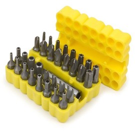 Titan 16032 33-Piece Security Bit Set with Magnetic Bit Holder | Includes TR Star, TR Metric Hex, TR SAE Hex, Spanner, Triwing, and Torq Bits
