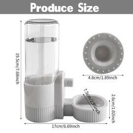 18OZ Rabbit Water Bottle, Pet Water Bottle for Cage Crate,Hanging Automatic Water Dispenser for Cage,Ferret Bunny Guinea Pig Water Bowl,Suitable for Small Animal (Grey, 18OZ)