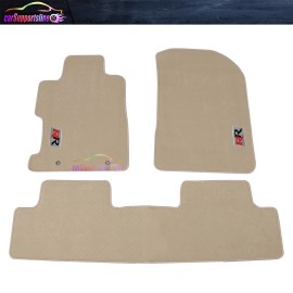 Unbranded Fit for 06-11 Honda Civic Beige Nylon Floor Mats Anti-slip Carpets 3pcs & RR