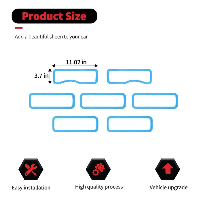 Front Grille Inserts Grill Decoration Exterior Accessories Compatible with Jeep