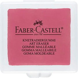 Faber-Castell Goma Moldeable Para Obras de Arte conservando su capacidad de borrar sin manchar, viene en Varios Colores (Rojo, Azul y Amarillo) y viene en una práctica caja de plástico