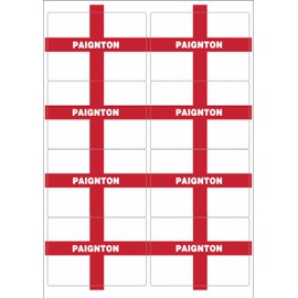Paignton England Flag Rectangular Matt Paper Stickers A4 Sheet of 8 (Each Sticker is 99mm x 68mm)