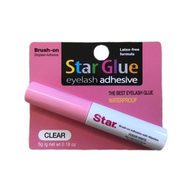 Star Glue Super Strong Eyelash Glue Adhesive Clear Promotes Appearance of Longer, Thicker Eyelashes (Brush-on)