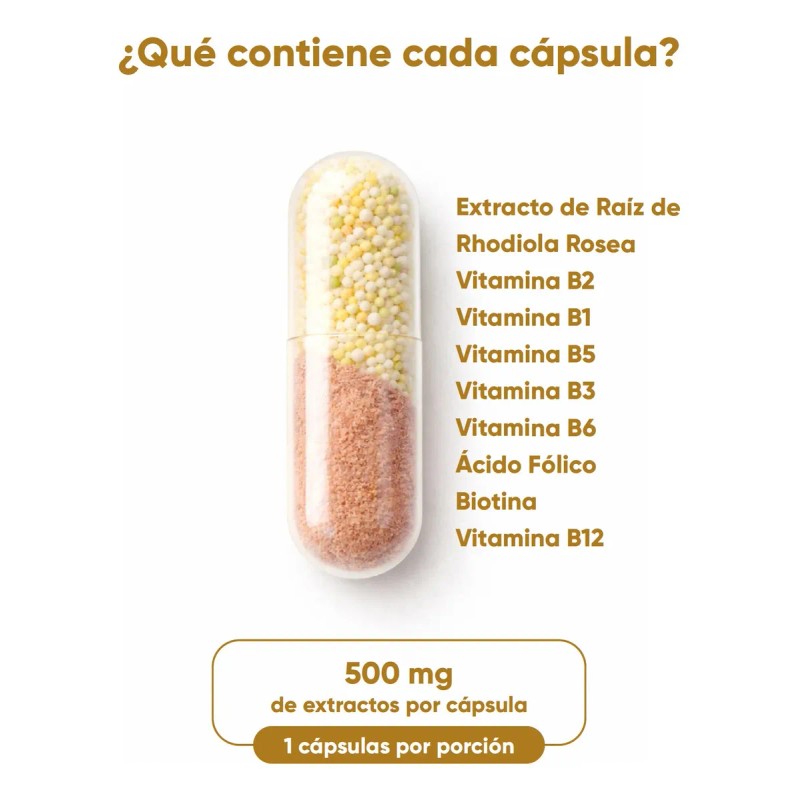 Rhodiola Rosea Complejo Cápsulas 500 Veganas Pasiguaro Energía