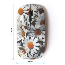 KawaiiMouse [ Optical 2.4G Wireless Mouse ] Daisies Flowers Sun Field Vintage