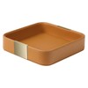 SANZIE Luxury Leather Tray Desktop Storage Small Catchall Organizer Decorative