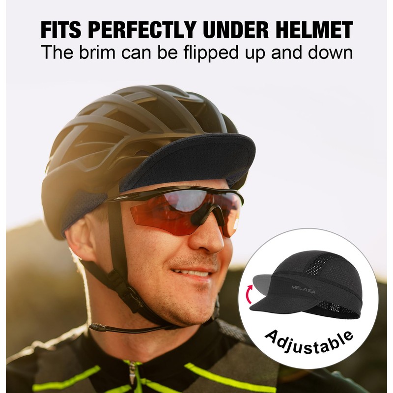MELASA Cycling Caps Under Helmet, Cooling Mesh Bike Skull Cap
