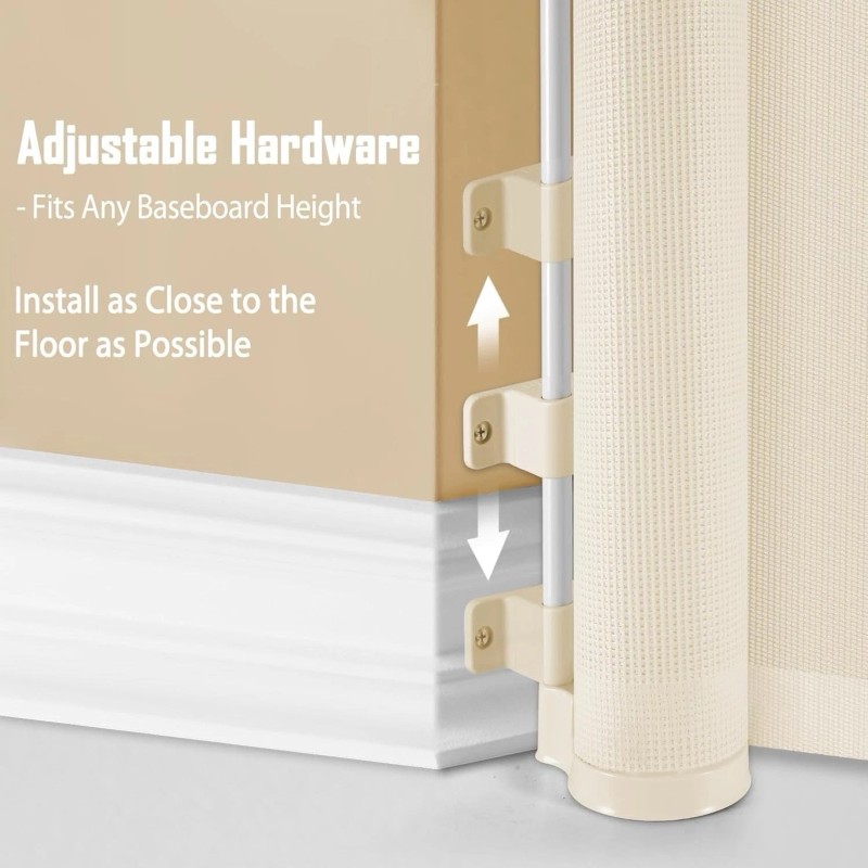 KISKIZ 42 Inch Tall Retractable Baby Gates for Doorways, 75”Long