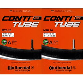 2 x Continental MTB 26 Inner Tube 26 Inch AV (47/62-559) AV 40 mm