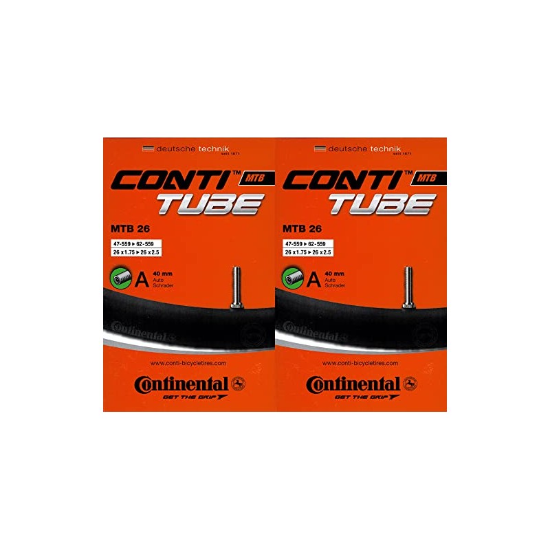 2 x Continental MTB 26 Inner Tube 26 Inch AV