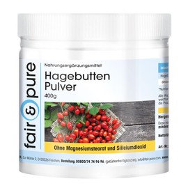 Fair & Pure® - Rosehip Powder 400 g - Pure, No Additives - Natural Source of Vitamin C - High Dose and Bioavailable - German Quality Manufacturing