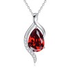 FANCIME January Birthstone Necklace for Women Teardrop Garnet Necklace S925