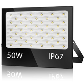 VRFMALIY 50 W LED Outdoor Spotlight, 5000 lm, 7000 K, Floodlight, Outdoor Light, Super Bright, IP67 Waterproof Spotlight, Outdoor Spotlight for Garage, Yard, Parking, Warehouse, Garden