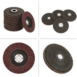 Pack of 10 grit 60 sanding sanding discs, polishing disc, grinding flap disc, 100 x 6 x 16 mm, brick red