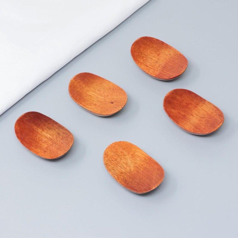 yueton 5 PCS Chopstick Rest Wood Yuanbao Chopstick Holder Spoon