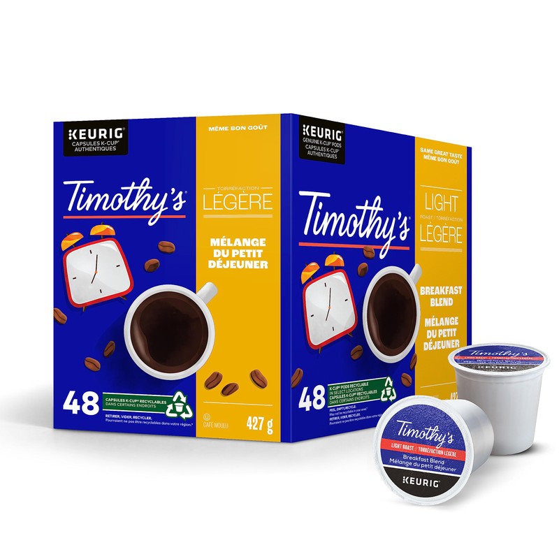 Timothy's Certified Breakfast Blend K-Cup Pods for Keurig Coffee Makers,