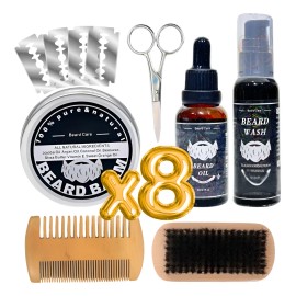 Kit Aseo Y Cuidado Barba Bigote Cuchillas Afeitado Men 8pcs