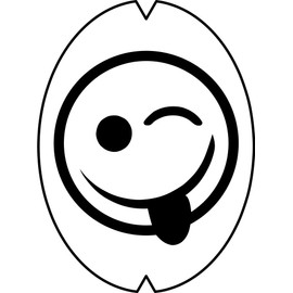 Racquet Art Creative Tennis Racquet Stencil - Smiley Tongue Face