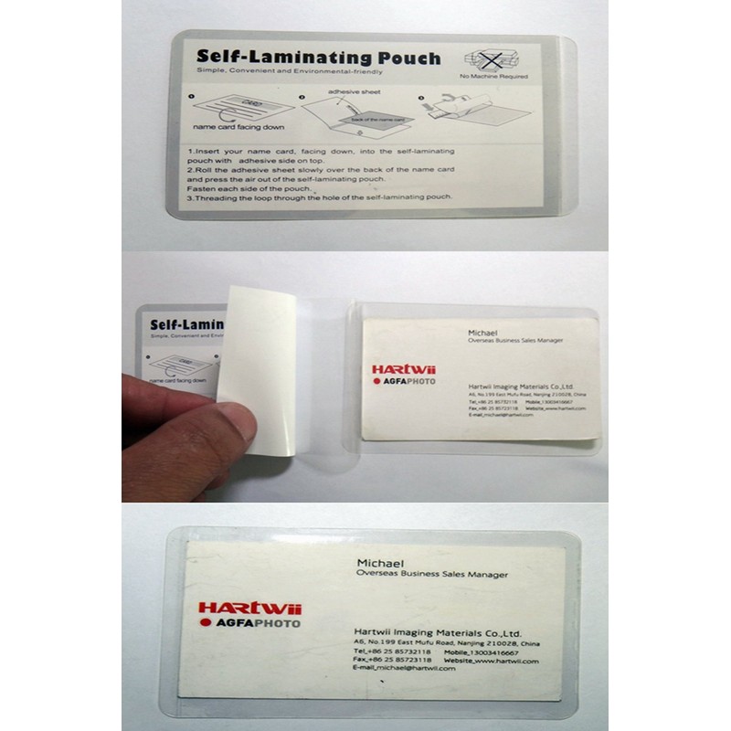 Hartwii Name Card/ID Card Size 66x98mm Cold Self Seal Self
