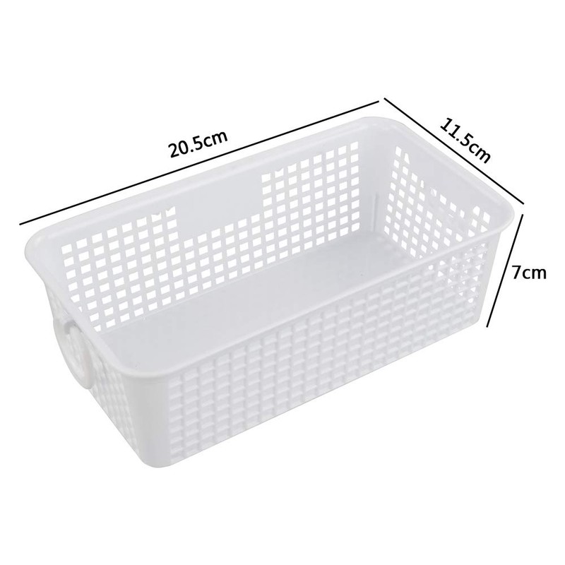 Kiddream 6 Packs Mini Plastic Basket, Office Desktop Basket, White