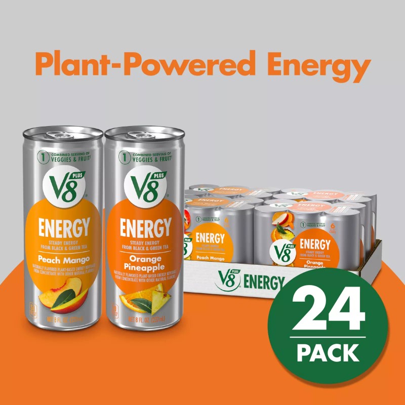 V8 Energy Variety Pack 24 Cans 8 Fl Oz Peach
