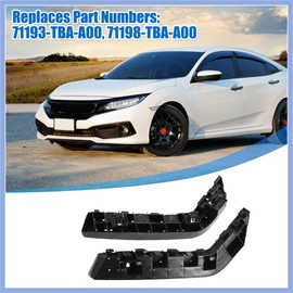PARSLUCK Pair of Front Bumper Bracket Retainer Spacer Mounting Support Driver and Passenger Side 71193-TBA-A00 for Honda Civic 2016-2021 Plastic Black Stable