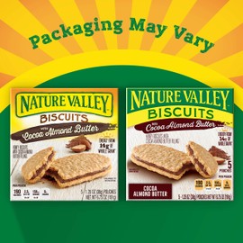 Nature Valley Biscuit Sandwiches, Cocoa Almond Butter, 5 ct, 6.75 OZ (Pack of 12)