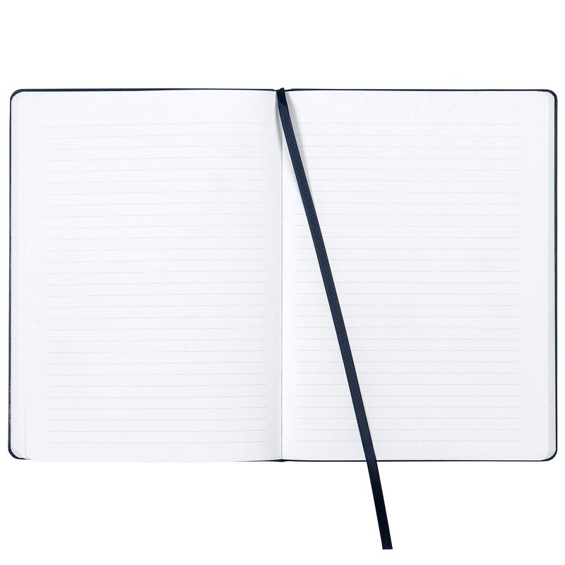 C.R. Gibson Large Navy Blue Leather Journal Notebook, 7.5'' W