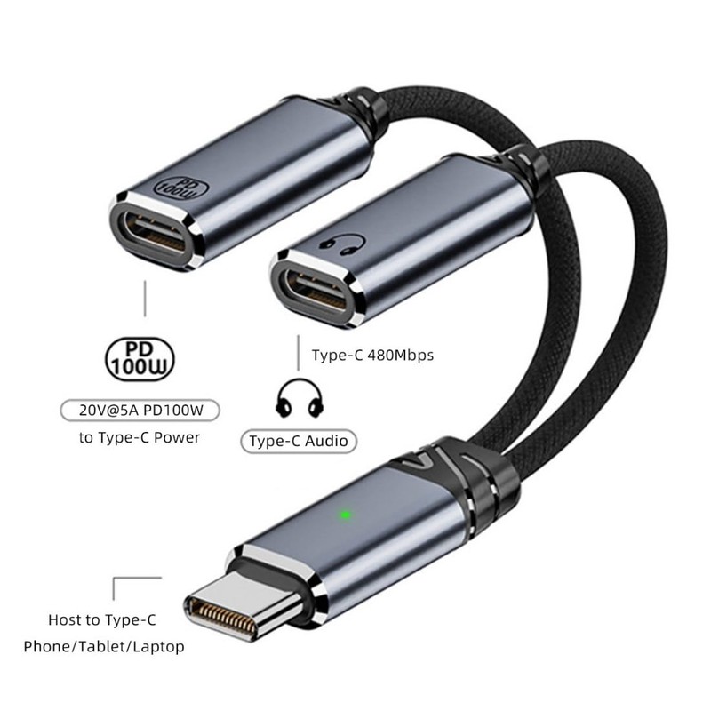 chenyang USB C Splitter, 2 in 1 USB C to