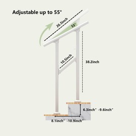 MDpygsfj Hand Rails for Outdoor Steps, 2 Step Handrail Stair Railing for Seniors for Porch Railing Deck Hand Rail Easy to Install and Sturdy