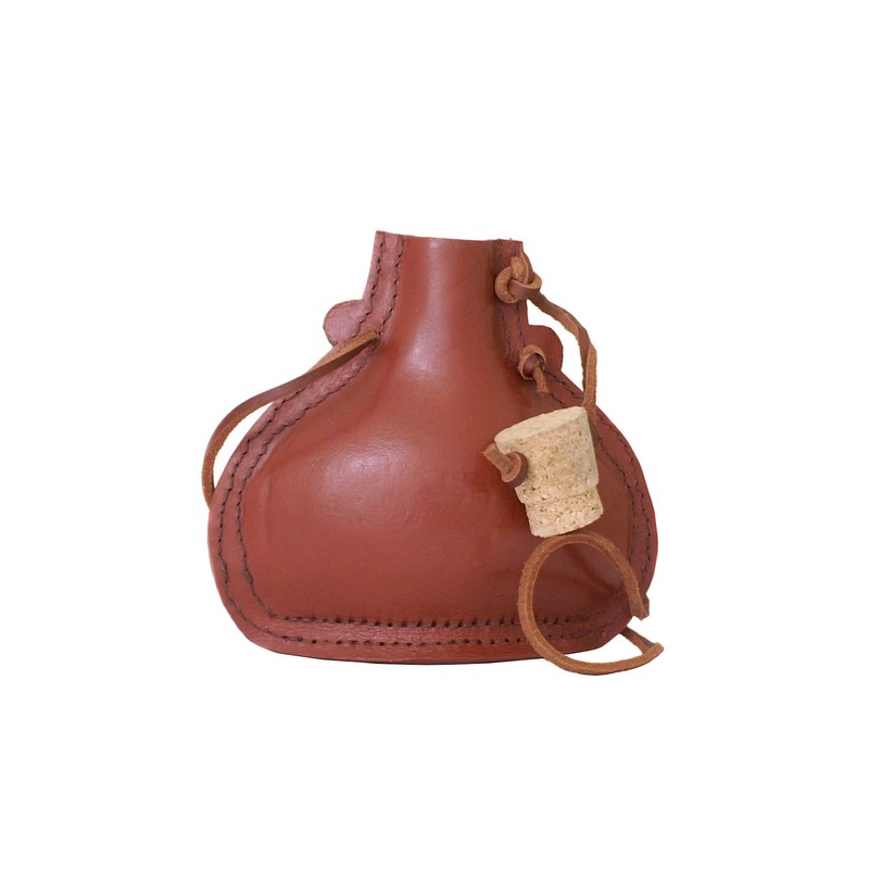 Medieval Steel Canteen Bottle 0.5 Litres Leather Covered Water Bottle