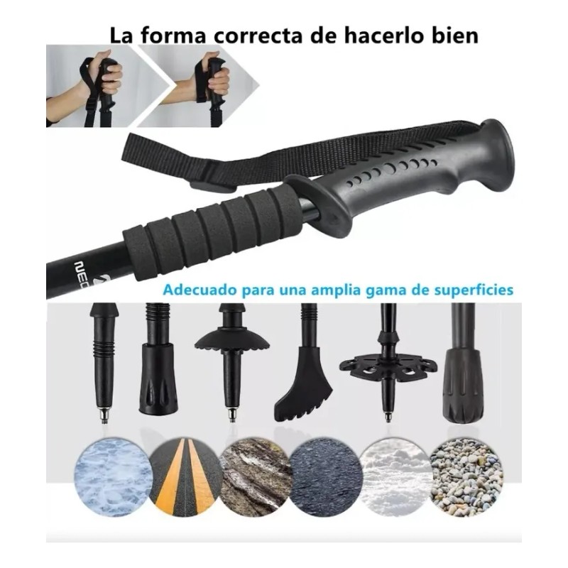 2 Pcs Bastones Senderismo Plegables Trail Running Y Trekking