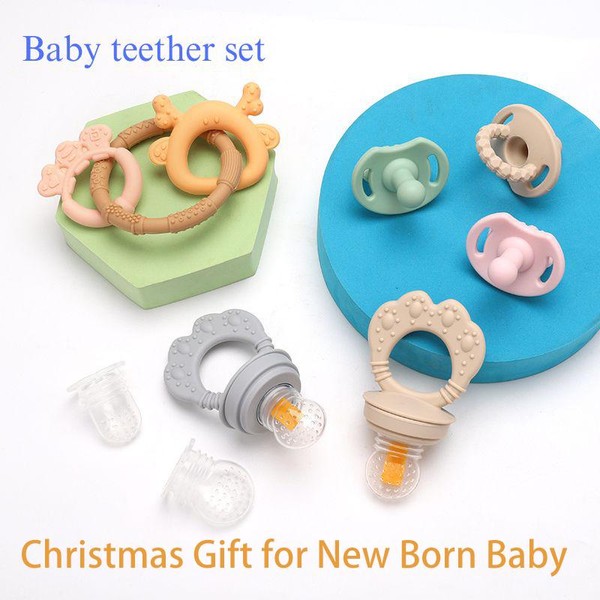 Baby Teether Set, 8 pcs Chritmas Teether Set for New