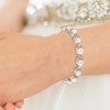 EVER FAITH Gorgeous CZ Cream Simulated Pearl Wedding Bride Prom