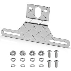 RED WOLF Trailer License Plate Light Holder Aluminum Utility License Plate Bracket for RV ATV Trailer Adjustable License Plate Metal Chrome License Plate Mounting Kit, Stainless Steel Screw