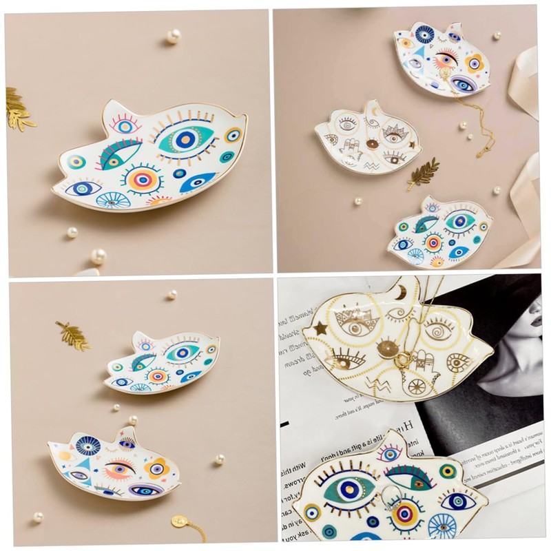 Ipetboom Charming Bird Shaped Ceramic Jewelry Tray Decorative Trinket Dish