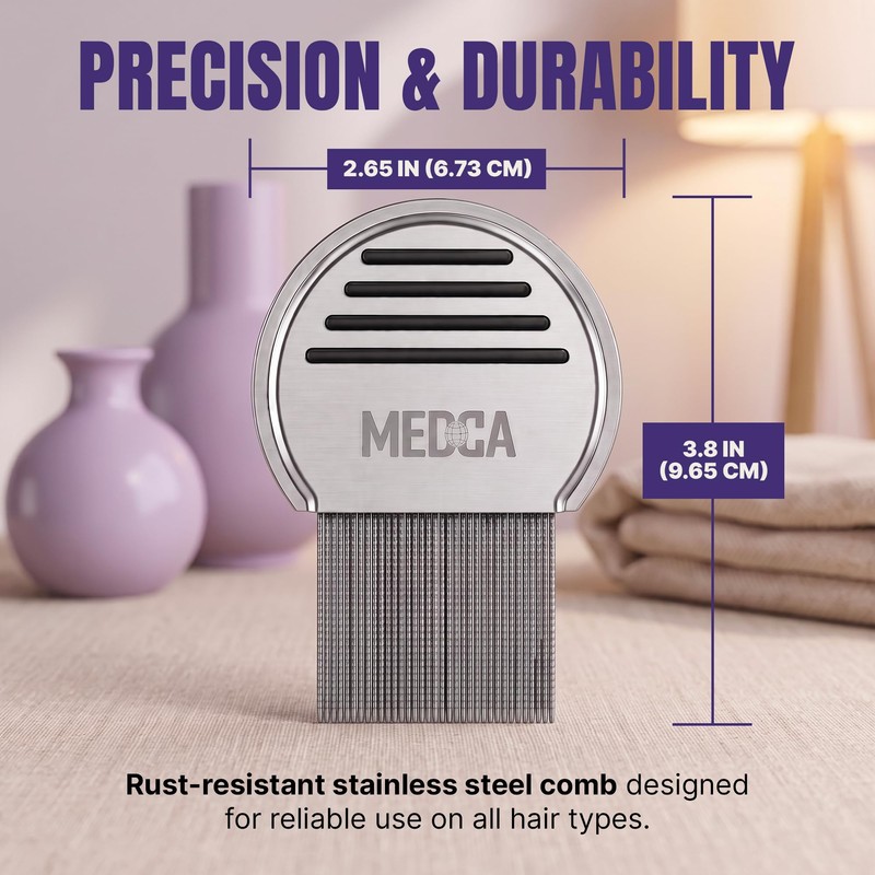 Lice Comb - Professional Stainless Steel Comb for Head Lice