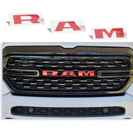 Reflective Concepts - RAM Grille Emblem Overlay Decal -Fits 2019-2024 Ram 1500, NOT for Classic or TRX - (Color: Reflective Red)