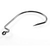 Freell 100pcs Offset Hooks #6 Worm Hooks Black Bass Rockfish