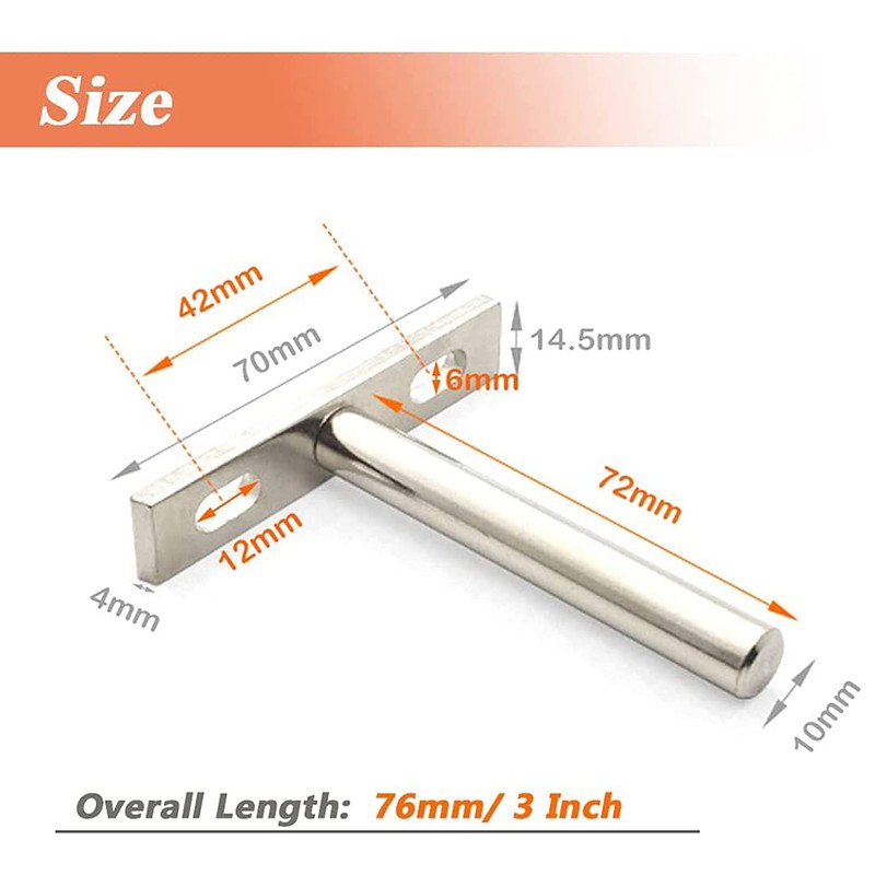 Mesee 6 Packs Floating Shelf Support, 3 Inch Invisible Floating