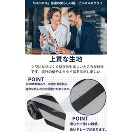 NECOTIA Brand, 2-Piece Necktie, 2-Piece Set, 2.8 inches (7 cm) Wide, Laundry Net Included, Tie Clip Included, Washable, Everyday Use, Men's, Business Gift,, a
