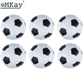 eMKay® Pack of 6 Soft Mini Football (Black/White) – 9cm Lightweight Foam-Filled Stitched Ball for Kids – Indoor & Outdoor Play Ball – Safe, Soft Toy Football for Boys & Girls