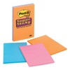 Post-it Super Sticky Notes, 2x Sticking Power, 4 in x 6 in, Marrakesh Collection, Lined, 3 Pads/Pack, 45 Sheets/Pad (4645-3SSAN)