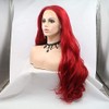 Synthetci lace front wigs (red loose wave)