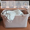 CleverMade Collapsible Laundry Basket Hamper - LUXE Cream Herringbone 2Pack